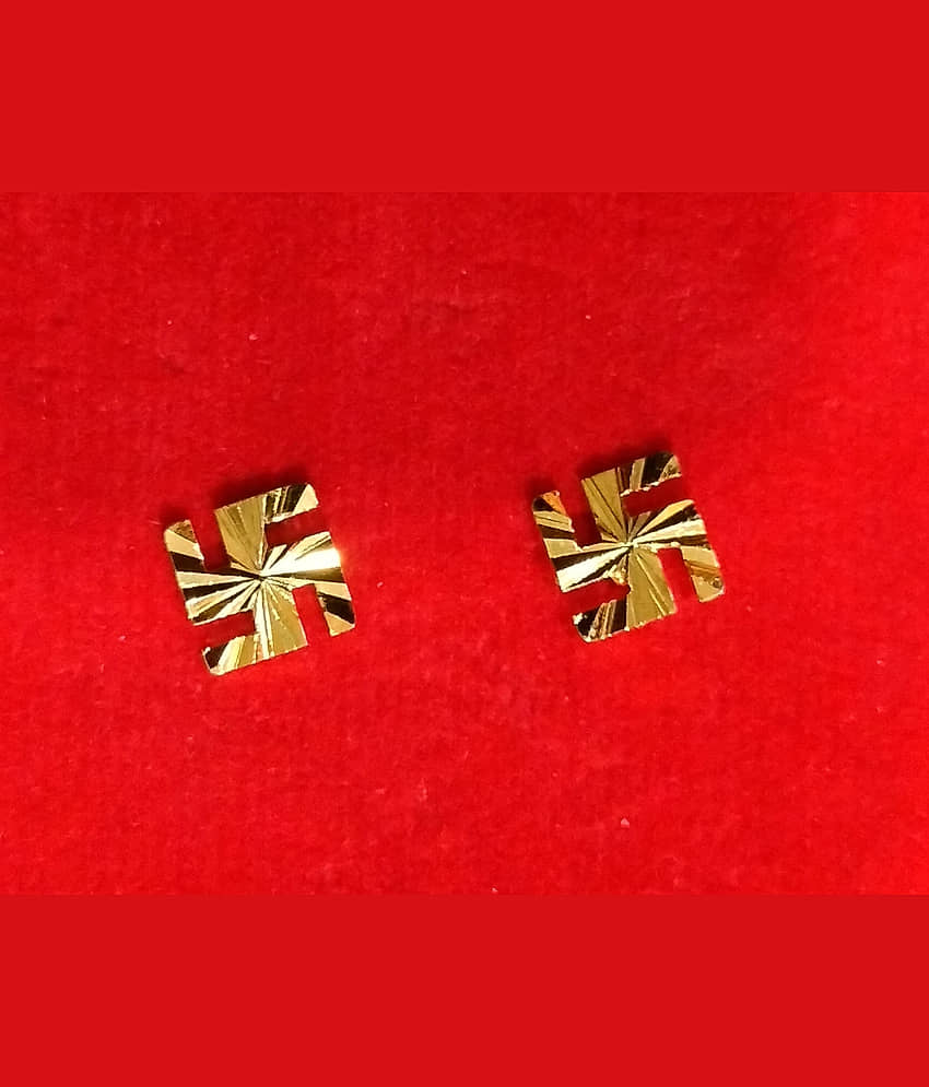 Renu Creations Golden Hoops Earrings ( Pack of 1 )