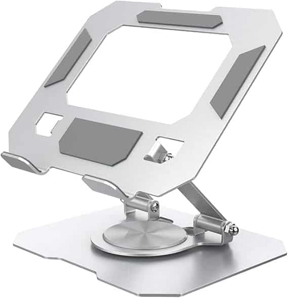 Crown Spikes Metal Adjustable Tablet Stand, 360 Rotating Aluminium Holder, Foldable Desktop Mount for iPad, Tablets, Smartphones, Tab Stand - Table, Desk, Bed