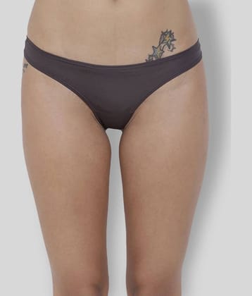 BASIICS By La Intimo - Grey Polyester Solid Women's Bikini ( Pack of 1 )
