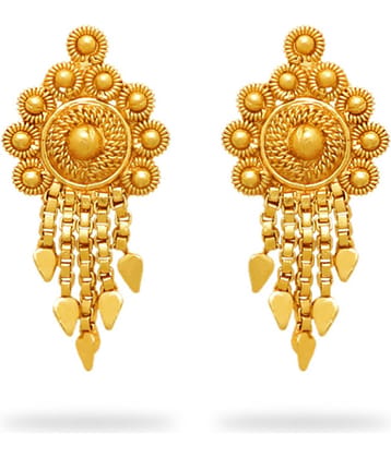 LUV FASHION Golden Chandbalis Earrings ( Pack of 1 )
