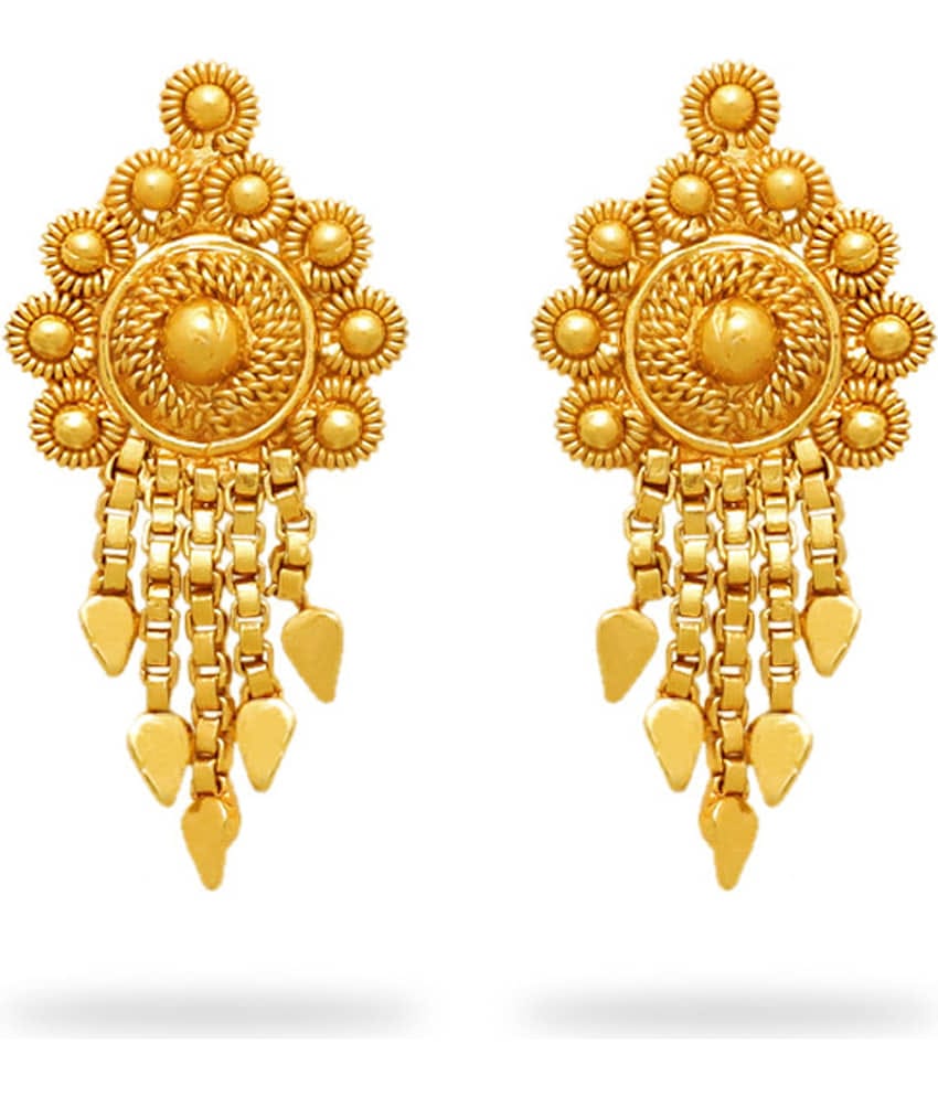 LUV FASHION Golden Chandbalis Earrings ( Pack of 1 )
