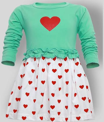 CATCUB Baby Girls Cotton Frocks ( Green )