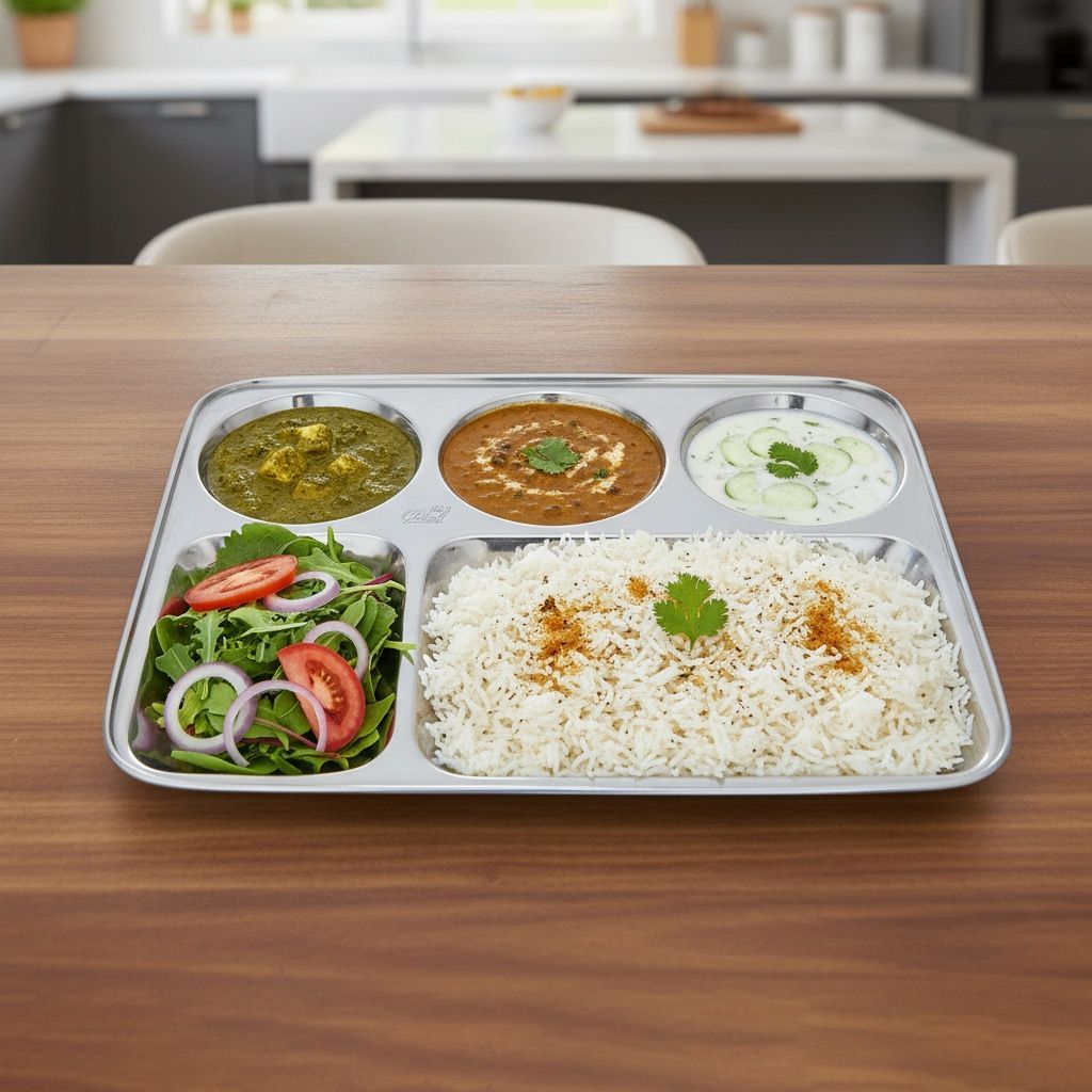 Stainless Steel Bhojan Thali Traditional Dinner Plate (SMAS045 A)