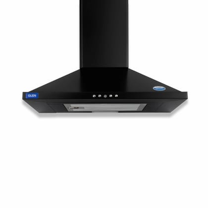 Glen Hood Aqua 60cm Pyramid Shape Kitchen Chimney | 1000 m/hr Suction | Baffle Filter | Push Button Control | LED Light | Angular Design | 1 Year Comprehensive Warranty & 5 Year on Motor| Black Glen Hood Aqua 60cm Pyramid Shape Kitchen Chimney | 1000 m/h