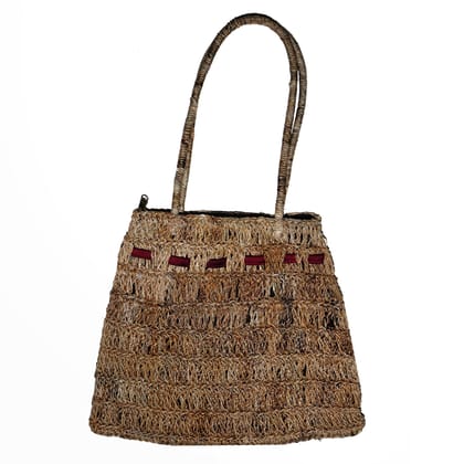 Banana Fiber V Cochet Knot Bag (1TGABAGKA00428)