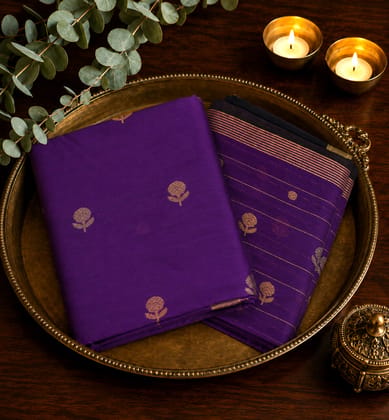 Handloom Chanderi Unstitched 2-Piece Cotton by Silk Mercerized Suit Set