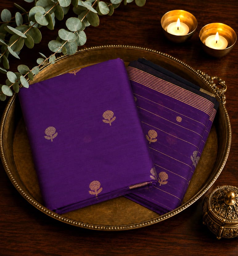 Handloom Chanderi Unstitched 2-Piece Cotton by Silk Mercerized Suit Set
