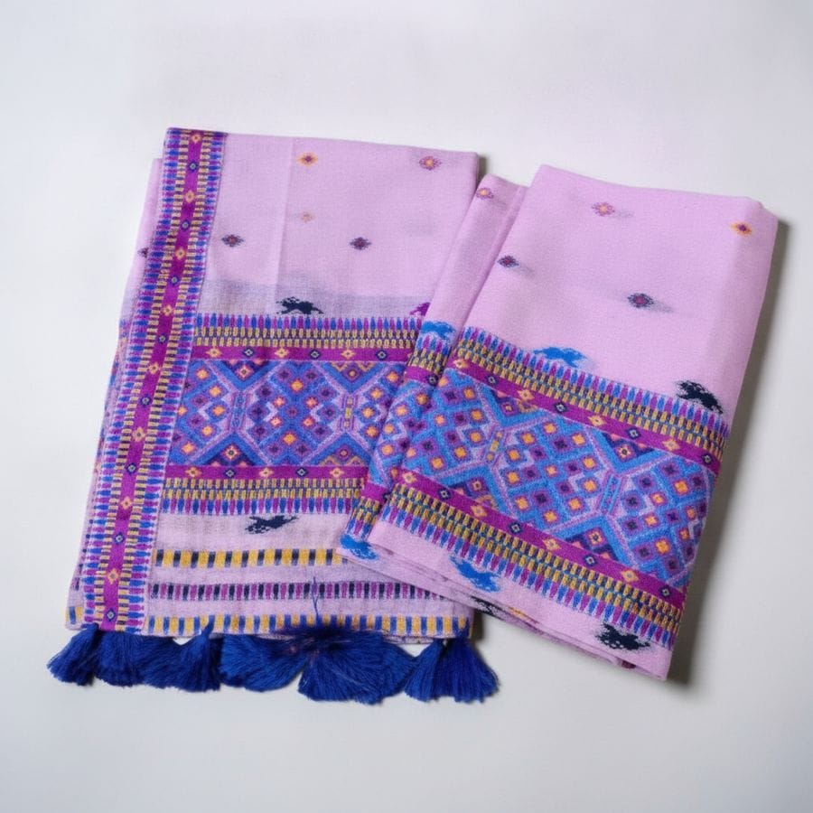 Traditional Pink Ethnic Saree with Tassels