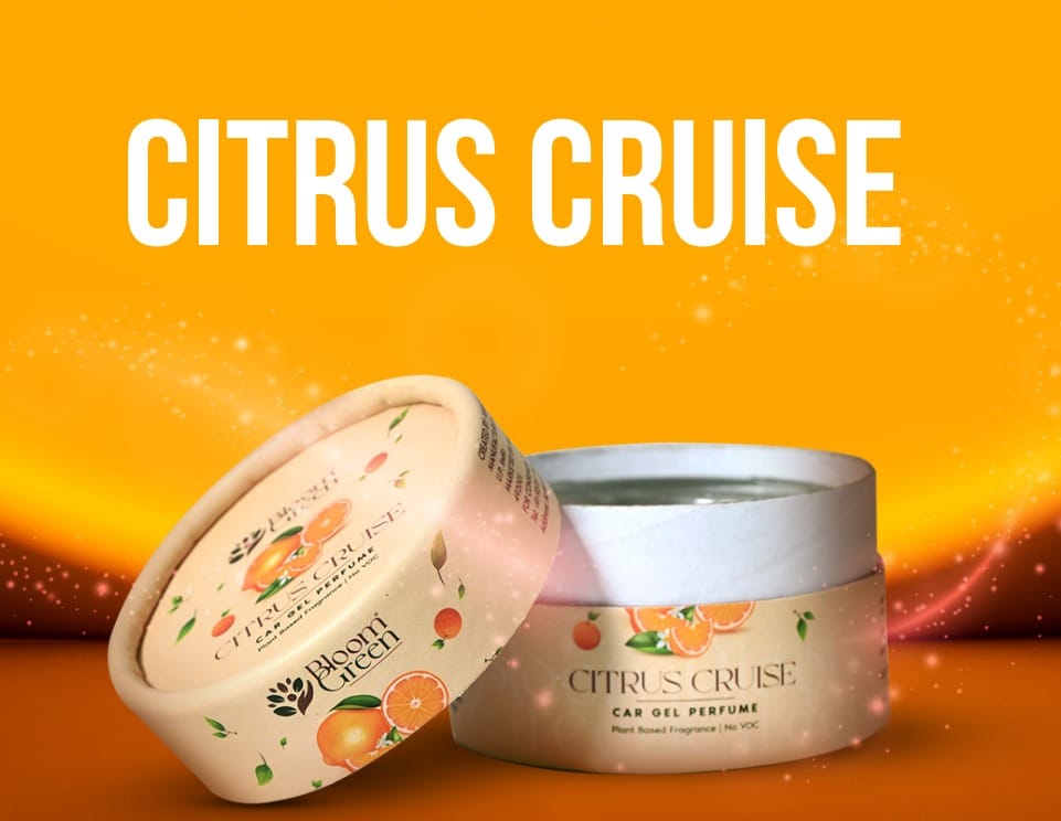 Citrus Cruise Car Gel Perfume Freshener Spray by Bloom Green