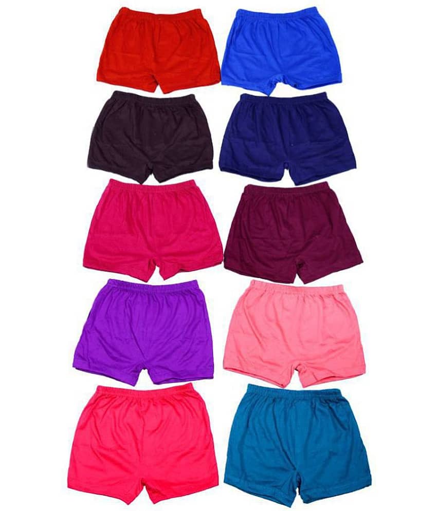 PACK OF 10 MULTI FANCY STYLISH COTTON BLOMMERS FOR KIDS