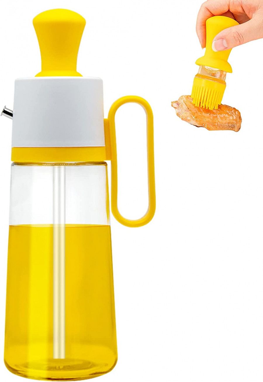 Wholesale Item - 2 IN 1 GLASS OIL DISPENSER BOTTLE WITH BRUSH - MOQ 6 Pieces