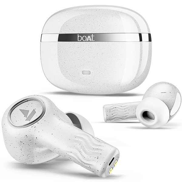 boAt Nirvana Ion ANC | Wireless Earbuds with Active Noise Cancellation, ENx™ Technology, 120 Hours Playback and 100K Crest AI Units Quartz White