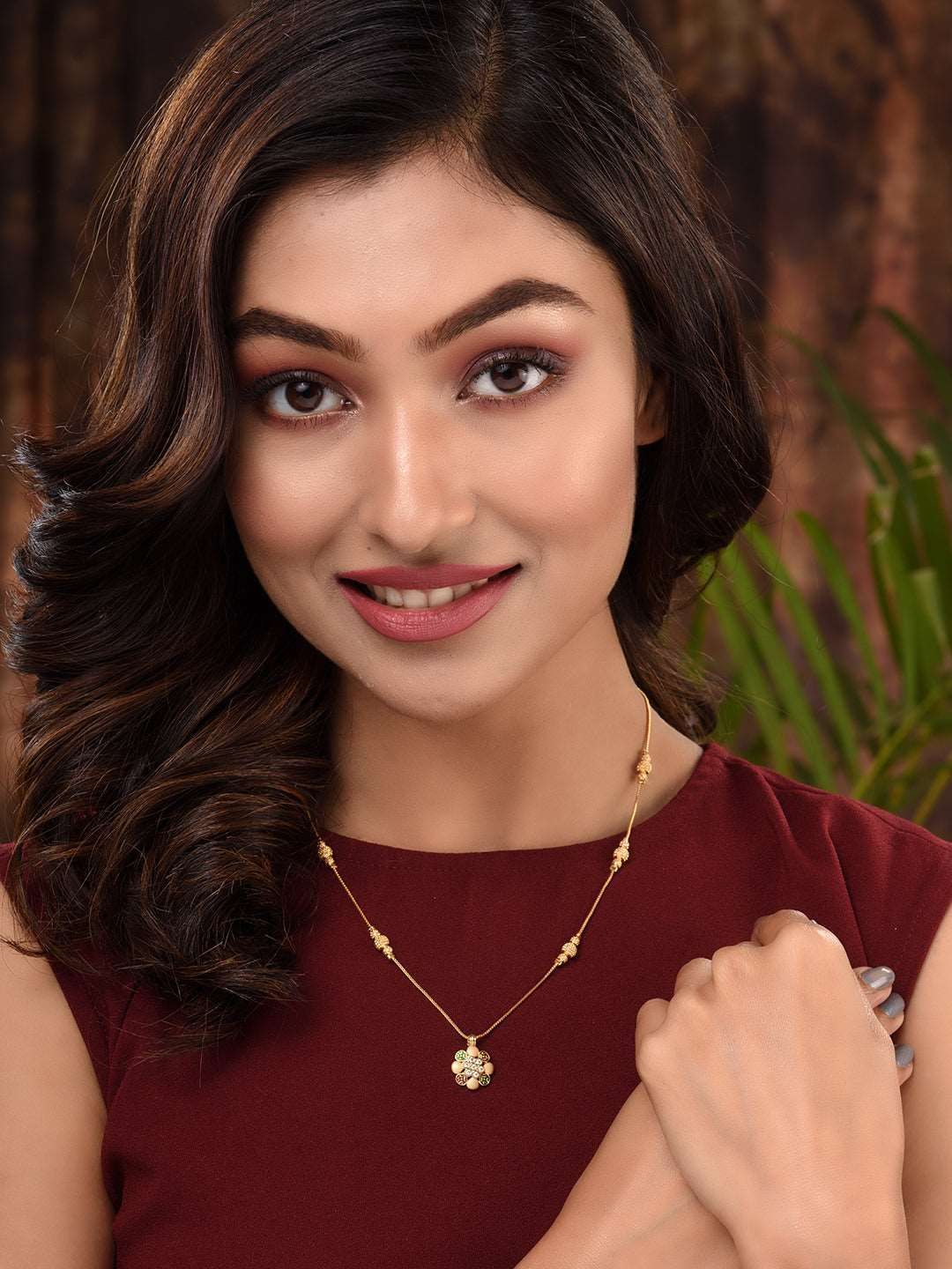 Gold Plated & Beaded Locket Chain Mangalsutra
