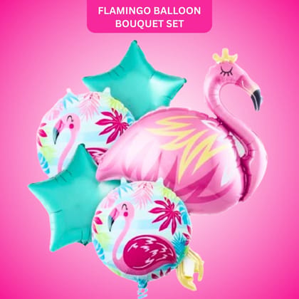 Flamingo Balloon Bouquet Set - - Helium Filled - 5PC Flamingo Balloon Bouquet Set - - Helium Filled - 5PC