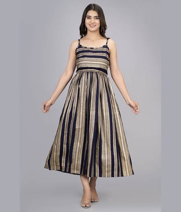 Smien - Blue Rayon Women's Fit & Flare Dress ( Pack of 1 )