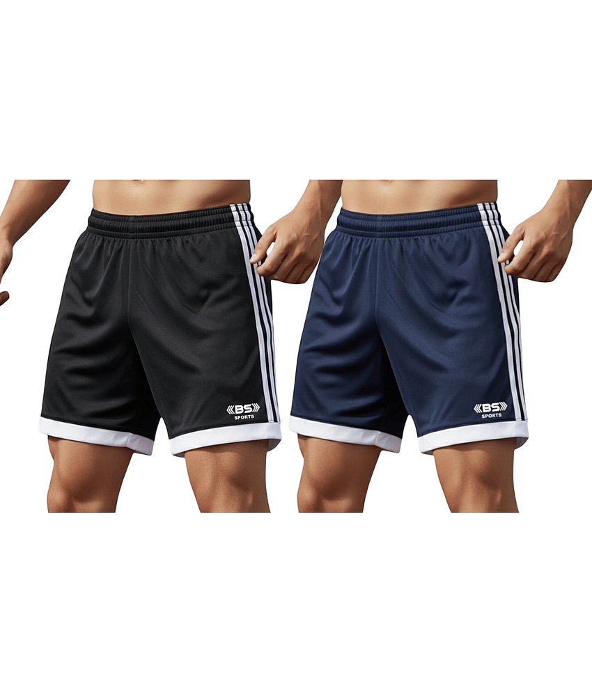 B.S sports wear Pack of 2 Polyester Boxers For Men's ( Black )