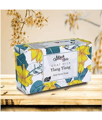 Mirah Belle - Organic Goat Milk, Ylang Ylang Anti Acne Soap 125gm - For Blemished, Acne Prone, Scarred Skin- Handmade Soap