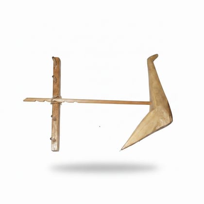 Traditional Wooden Agricultural Plough - 3 kg - One wooden agricultural plough assembly