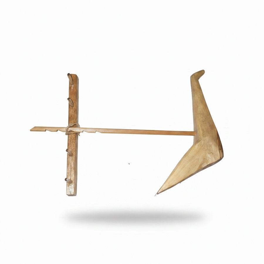 Traditional Wooden Agricultural Plough - 3 kg - One wooden agricultural plough assembly