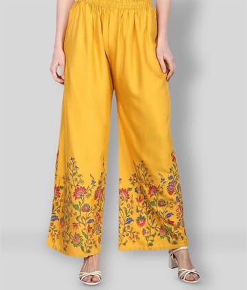 PIHUINDUSTRIES - Yellow Rayon Flared Women's Palazzos ( Pack of 1 )