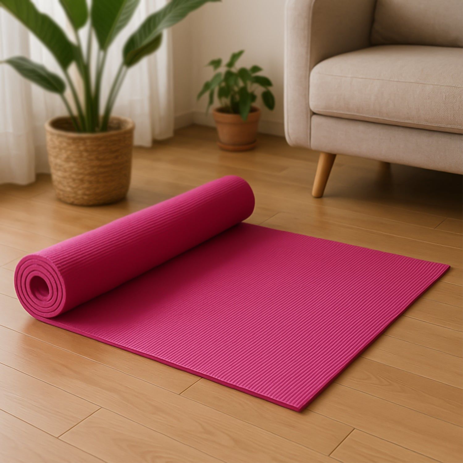 Yoga Mat Eco-Friendly For Fitness Exercise Workout Gym with Non-Slip (180x60xcm) Color may very