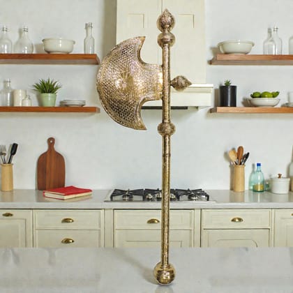 Pure Brass Bhagwan Parshuram Axe (Farsa) | Temple & Home Worship Item, Height : 51 Inch (ZMAS650 I)