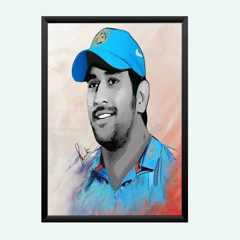 Nokkes Cricket IPL M.S Dhoni CSK Chennai Super King Team Photo Frame 8X12 Inch Size Photo Frame Photo Home Office_msd19