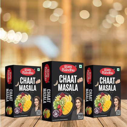 Ram Bandhu Spicy Chaat Masala – 50g X 3 Pack | Pack of 3 | Flavour Box | perfect kick to your snacks and chaat | Its bold, tangy | and spicy blend elevates every dish | offering an authentic | flavorful experience Ram Bandhu Spicy Chaat Masala – 50g X 3 Pack | Pack of 3 | Flavour Box | perfect kick to your snacks and chaat | Its bold, tangy | and spicy blend elevates every dish | offering an authentic | flavorful experience