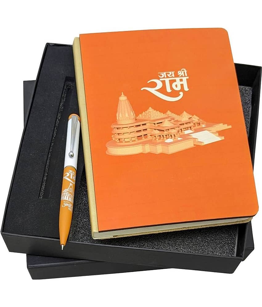 UJJi Shri Ram Mandir Notebook and Metal (Blue Ink) Ball Pen