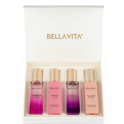 Bellavita Luxury Perfume Gift Set for Women - Pack of 4 x 20 ml