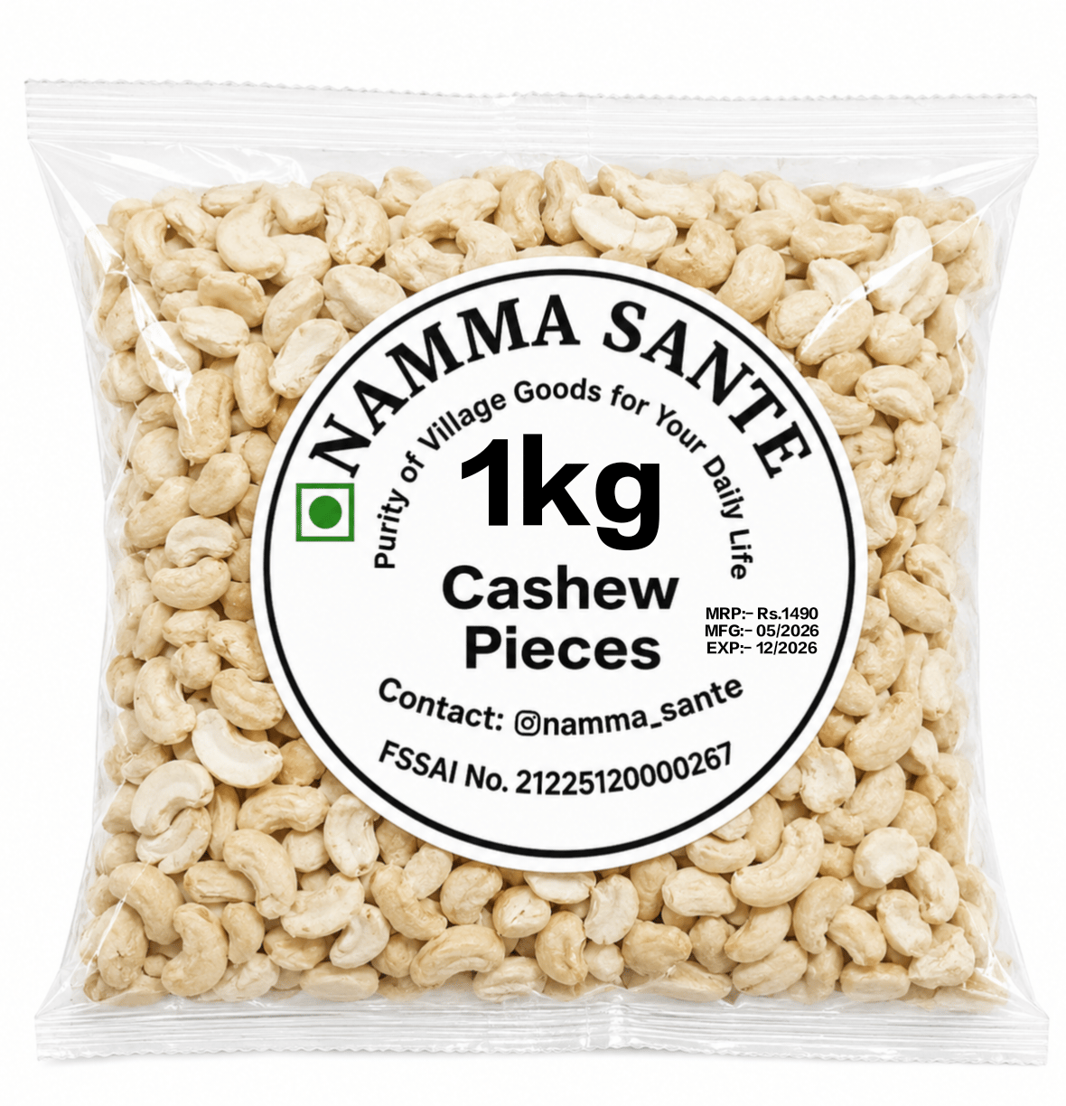 Cashew Pieces, Kaju Tukda, Broken Cashew Nuts, Cashew Bits, Kaju Pieces 1kg