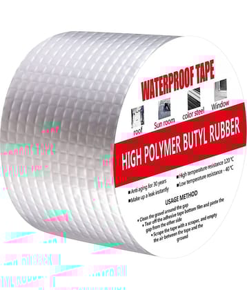 RAMDEV ENTERPRISE Leakage Repair Water Proof Tape For Pipe Leakage Duct Tape Water Leakage Tape Solution Aluminium Foil Tape Waterproof Adhesive Tape Sealing Butyl Rubber Elephant Tape For Leakage (10cm*5m).