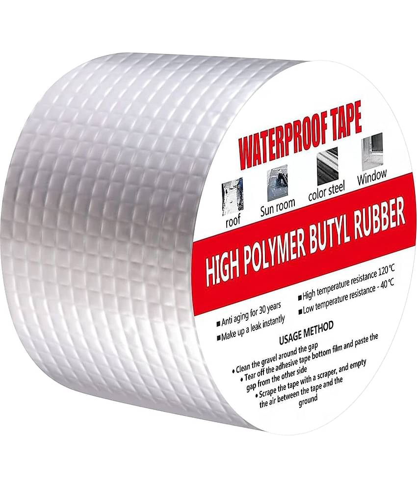 RAMDEV ENTERPRISE Leakage Repair Water Proof Tape For Pipe Leakage Duct Tape Water Leakage Tape Solution Aluminium Foil Tape Waterproof Adhesive Tape Sealing Butyl Rubber Elephant Tape For Leakage (10cm*5m).