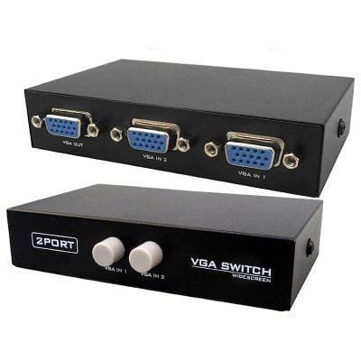 VGA 2 in 1 Out Video Switch with Button for PS4, PC, TV, Projector, Monitor VGA 2 in 1 Out Video Switch with Button for PS4, PC, TV, Projector, Monitor