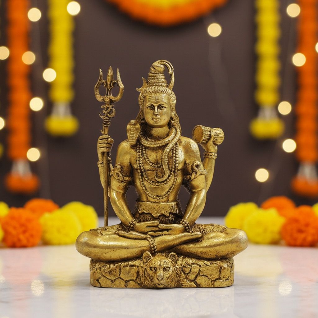 Brass Shiv Ji Idol Statue | Lord Shiva Puja Showpiece, Height : 4 Inch (BSMAS1734 X)