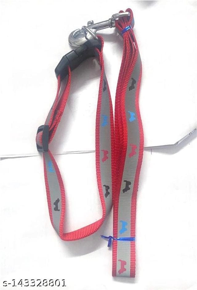 ABS Plastic Coller Belt with 5 Feet Leash for Pet (Multicolor, 1.25 inches) (Set of 1)