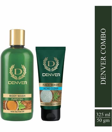 Denver Purifying Body Wash - 325ML + Acne Clear Face Wash - 50GM (Combo Pack of 2)
