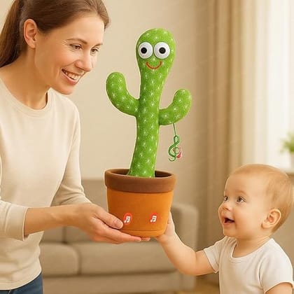 Kids Dancing & Talking Cactus Toy with Voice Mimicking, Music, Singing and Recording Function | Soft Plush Interactive Educational Toy for Children | Birthday Gift for Boys & Girls Kids Dancing & Talking Cactus Toy with Voice Mimicking, Music, Singing and Recording Function | Soft Plush Interactive Educational Toy for Children | Birthday Gift for Boys & Girls