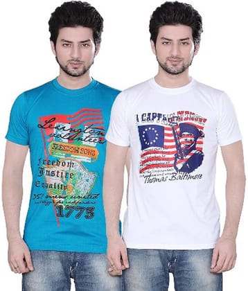 Zebu Pack of 2 Cotton Regular Fit Men's T-Shirt ( Multicolor )