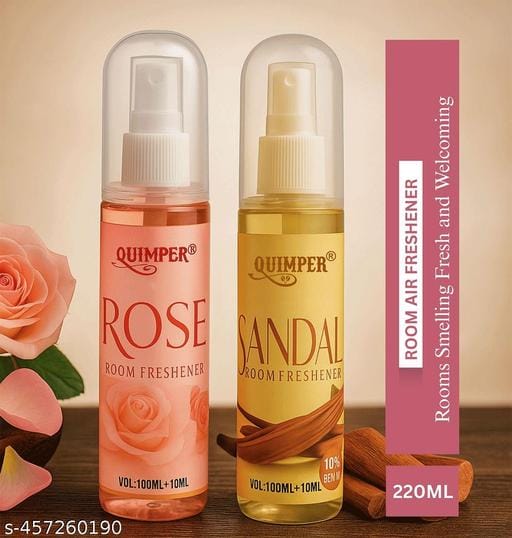Quimper rose sandal room air freshener spray 110ml each long lasting home fragrance pack of 2