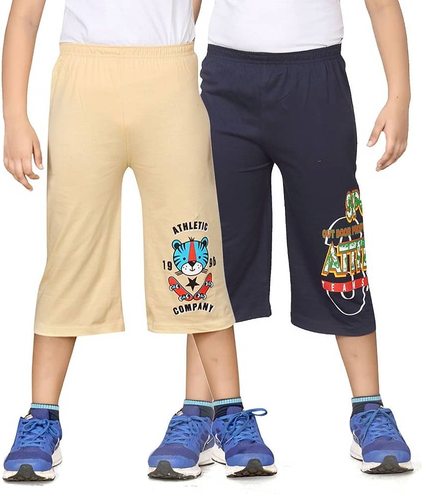Dongli Pack of 2 Cotton Three-Fourth For Boys ( Beige )