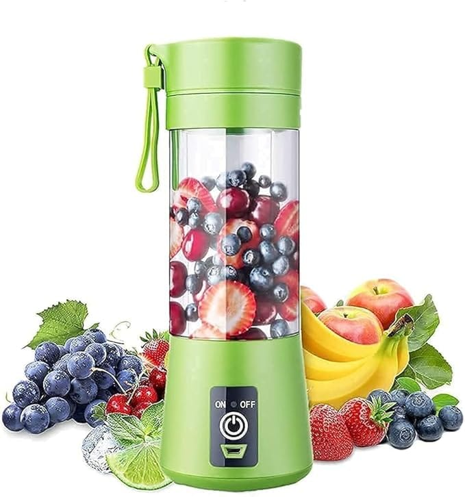 Portable USB Rechargeable Blender Bottle with 6 Blades – Mini Electric Fruit Juicer & Smoothie Maker (Multicolor)