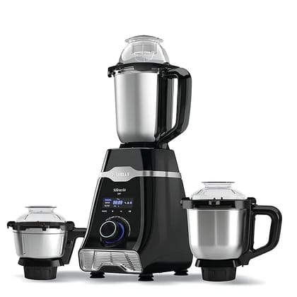 Havells Mixer Grinder Silencio | Powerful HVDC Motor |Hands Free Operation | Triple Safety Protection | Double Layered Jars | Smart Digital Control | 5 Year Motor Warranty  3 Jar (Black)