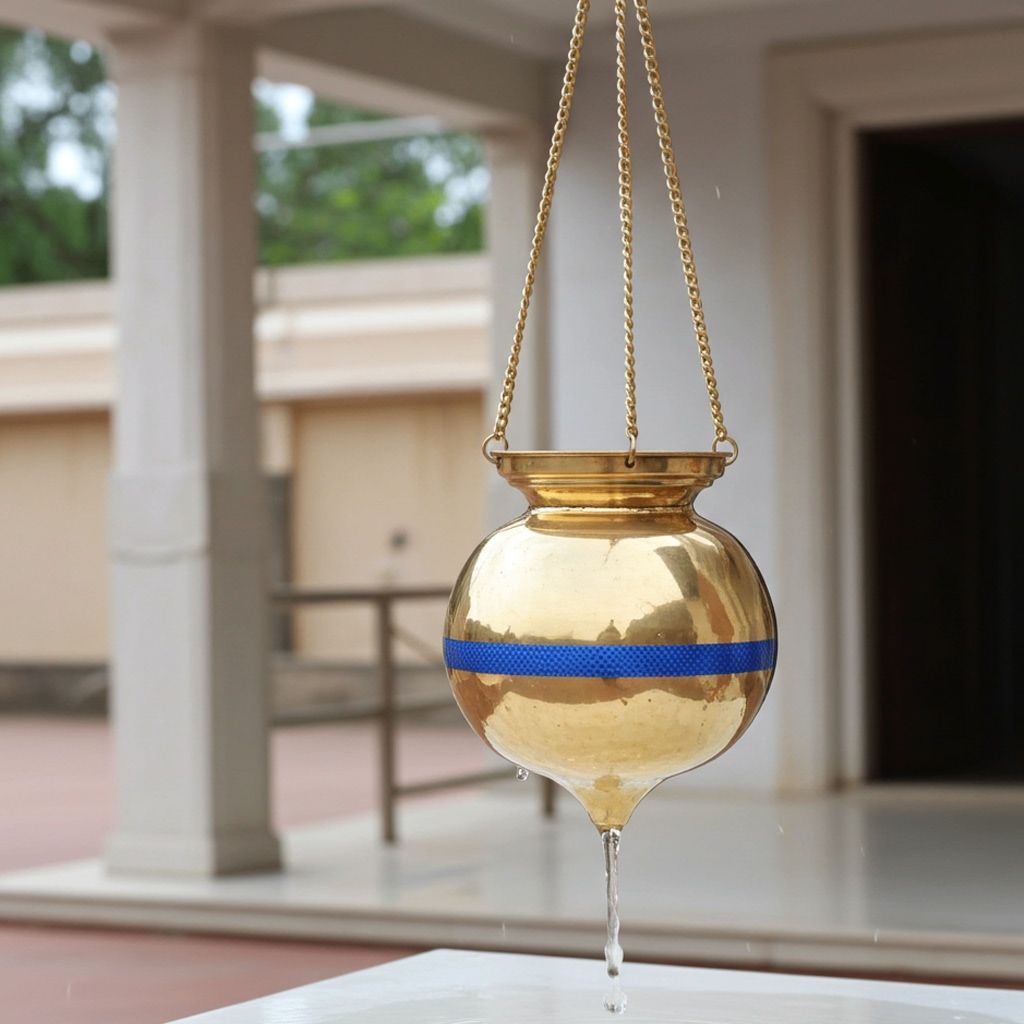 Brass Hanging Shiv Jaldhara � 10 Liter Temple Jaldhara, Height : 12.5 Inch (ZMAS600 I)