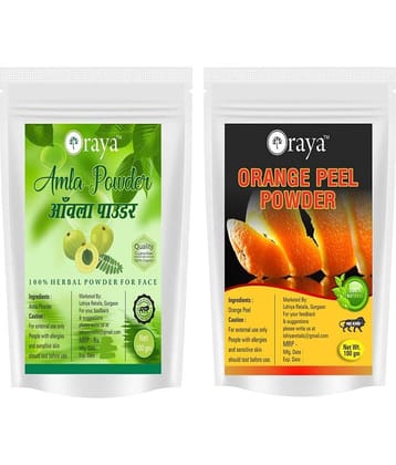 ORAYA 100% Pure Amla Powder And Orange Peel Powder For Skin Face Pack 200 gm Pack of 2
