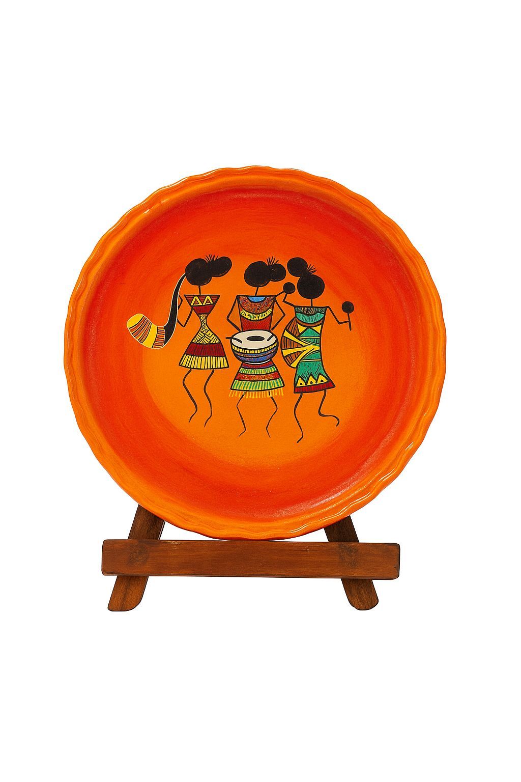 Tribal Rhythms Hand-Painted Terracotta Plate