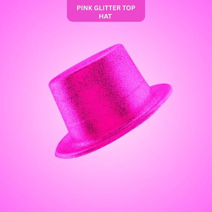 Glitter Top Hat Large Pink