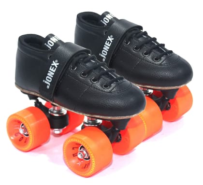 JJ Jonex Shoe Skates, Shoe Skates for Kids, Fix Body Shoe Skates (3 UK/Ind, Black- Gold)