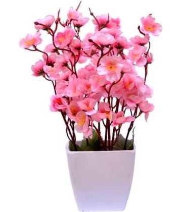 Green plant indoor Orchids Pink Flowers With Pot - Pack of 1
