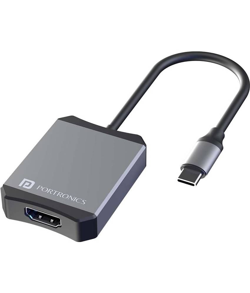 Portronics 1 port USB Hub ype-C to HDMI Adapter with 4K